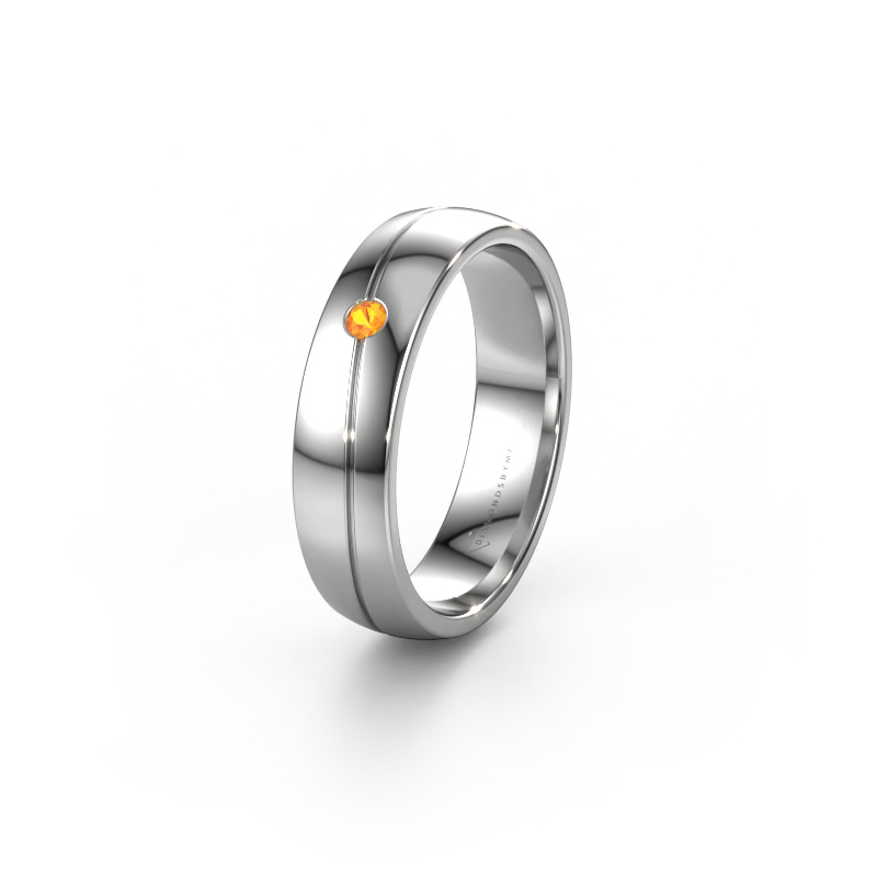 Image of Wedding ring WH0901L25AP 950 platinum ±0.20x0.07 in Citrin