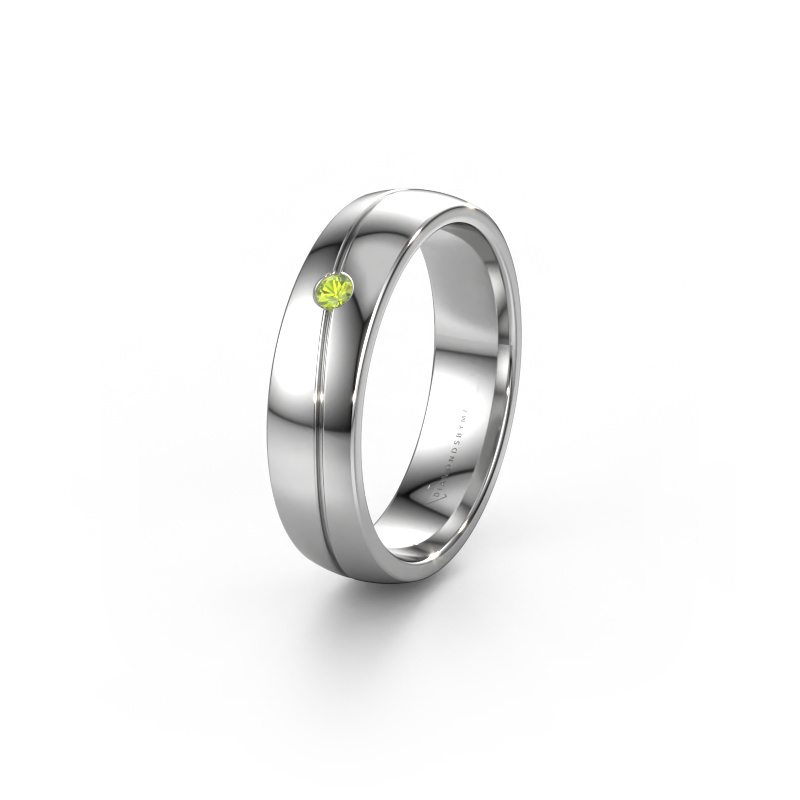 Image of Wedding ring WH0901L25AP 950 platinum ±0.20x0.07 in Peridot