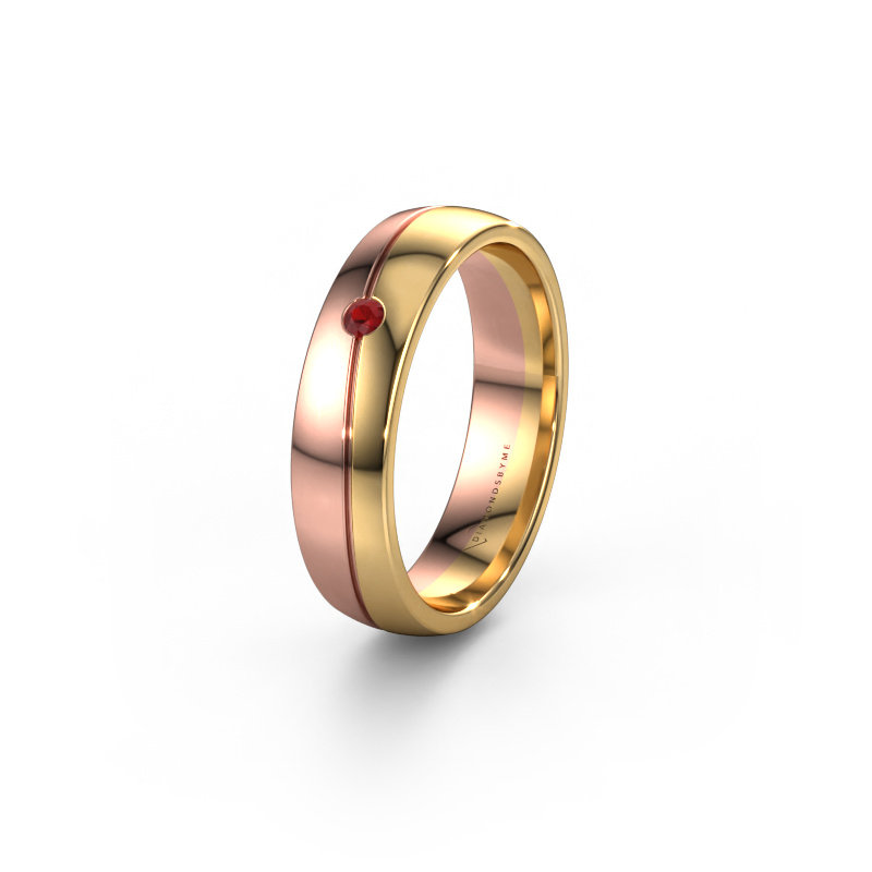 Image of Wedding ring WH0901L25AP 585 gold ±0.20x0.07 in Ruby