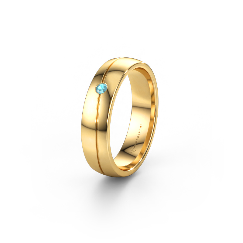 Bild av Vigselring WH0901L25AP 585 gult guld ±5 x 1,7 mm Blå topas