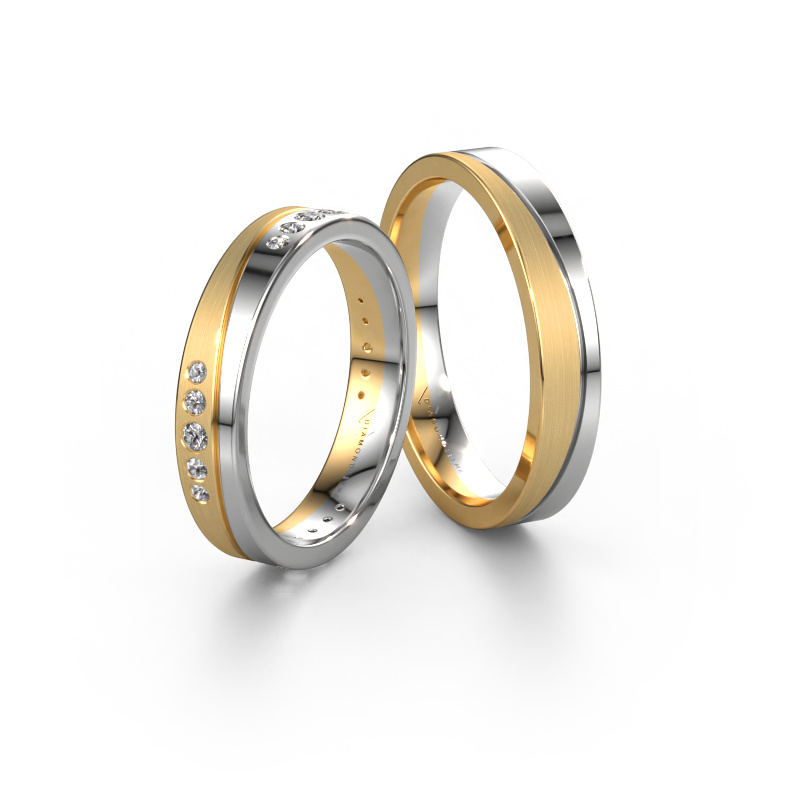 Bild von Trauringe set WH0901LM14A20SMP ±4x1.7 mm 14 Karat Gold Diamant 0.02 crt