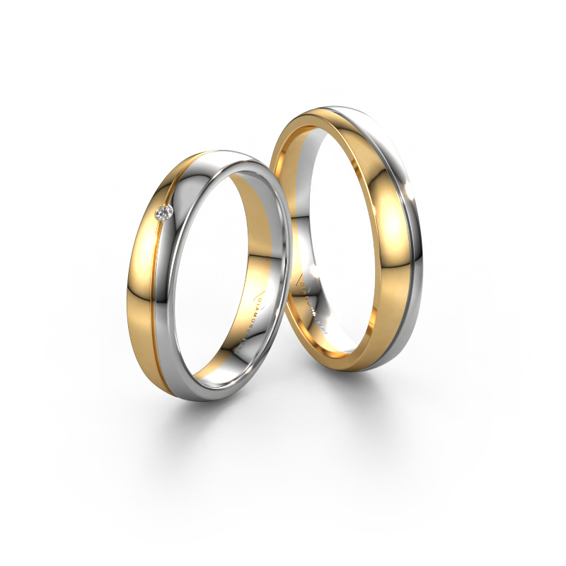Bild von Eheringe set WH0901LM24AP ±4x1.7 mm 14 Karat Gold Diamant 0.012 crt
