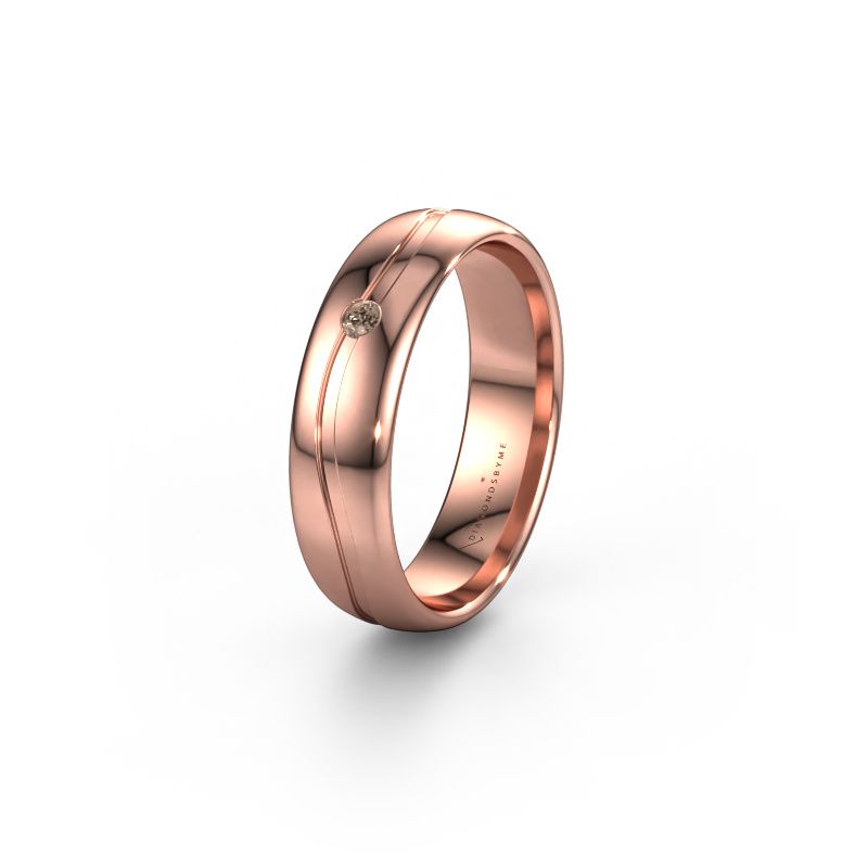 Bild von Ehering WH0905L35X 585 Roségold ±5x1.7 mm Braun Diamant