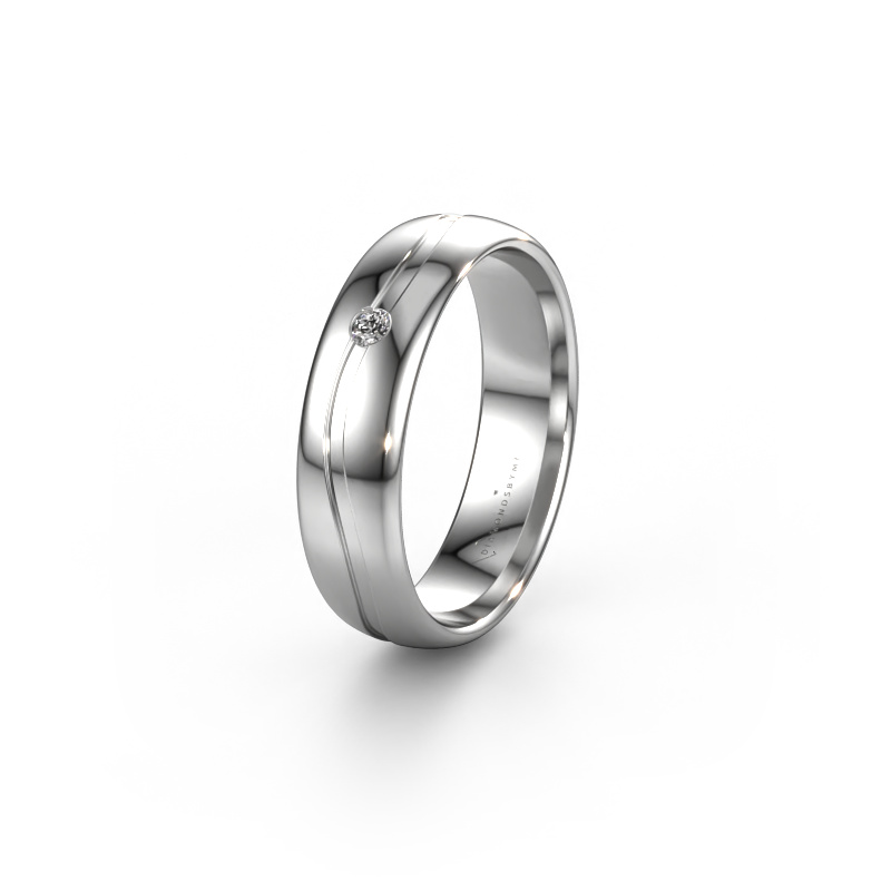 Image of Wedding ring WH0905L35X 950 platinum ±0.20x0.07 in Zirconia