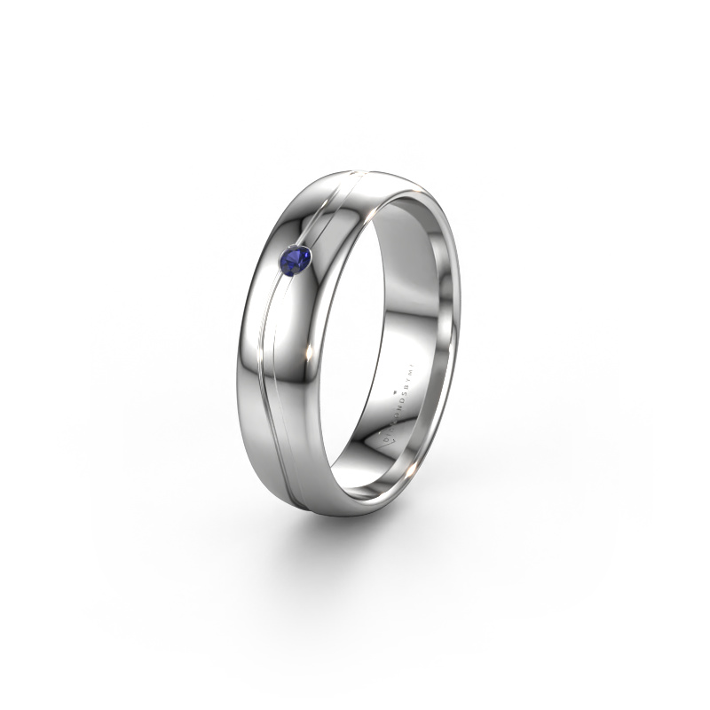 Image of Wedding ring WH0905L35X 950 platinum ±0.20x0.07 in Sapphire