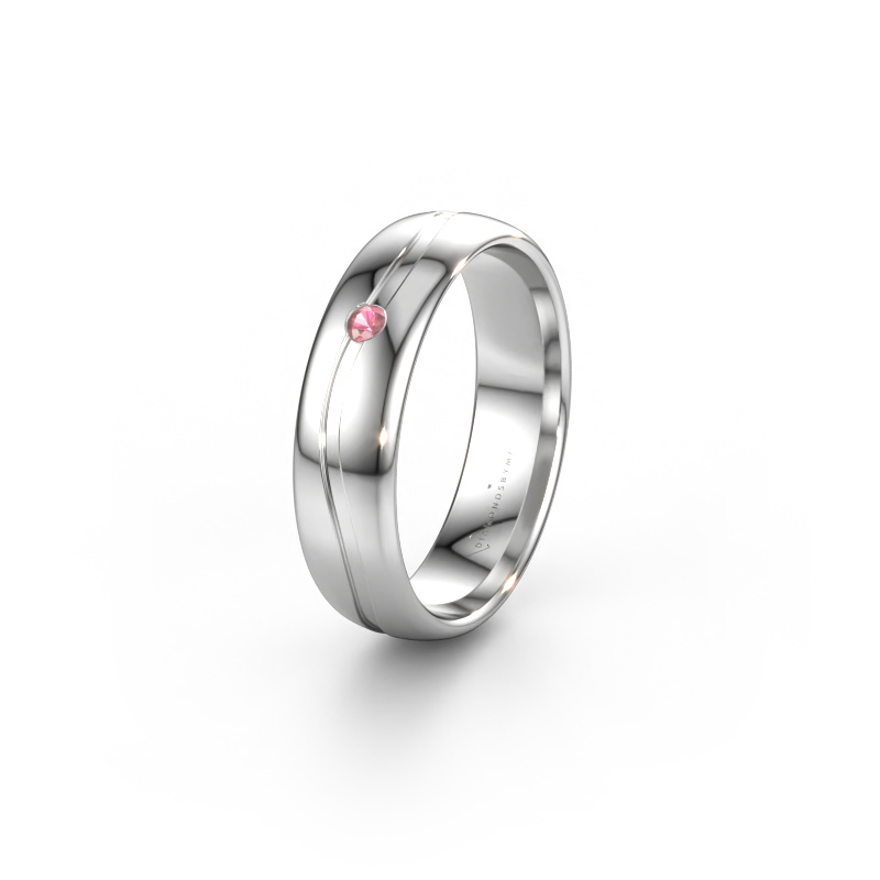 Immagine di Fede nuziale WH0905L35X 950 platino ±5 x 1,7 mm Tormalina rosa