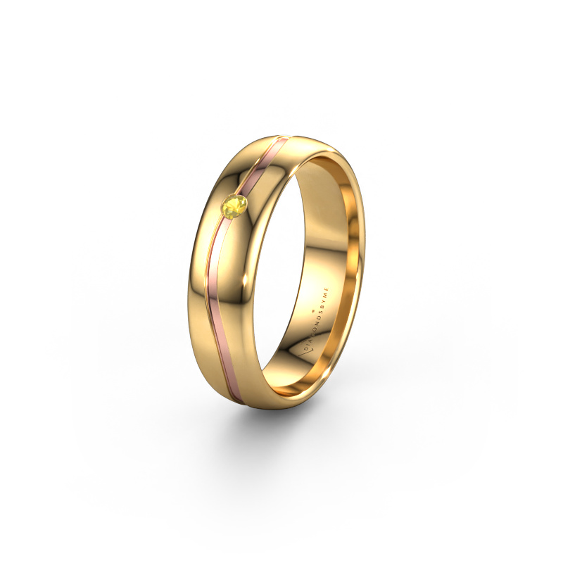 Image of Wedding ring WH0905L35X 585 gold ±0.20x0.07 in Yellow sapphire