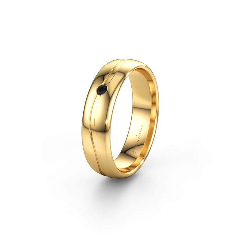 Immagine di Fede nuziale WH0905L35X 585 oro ±5 x 1,7 mm Diamante nero