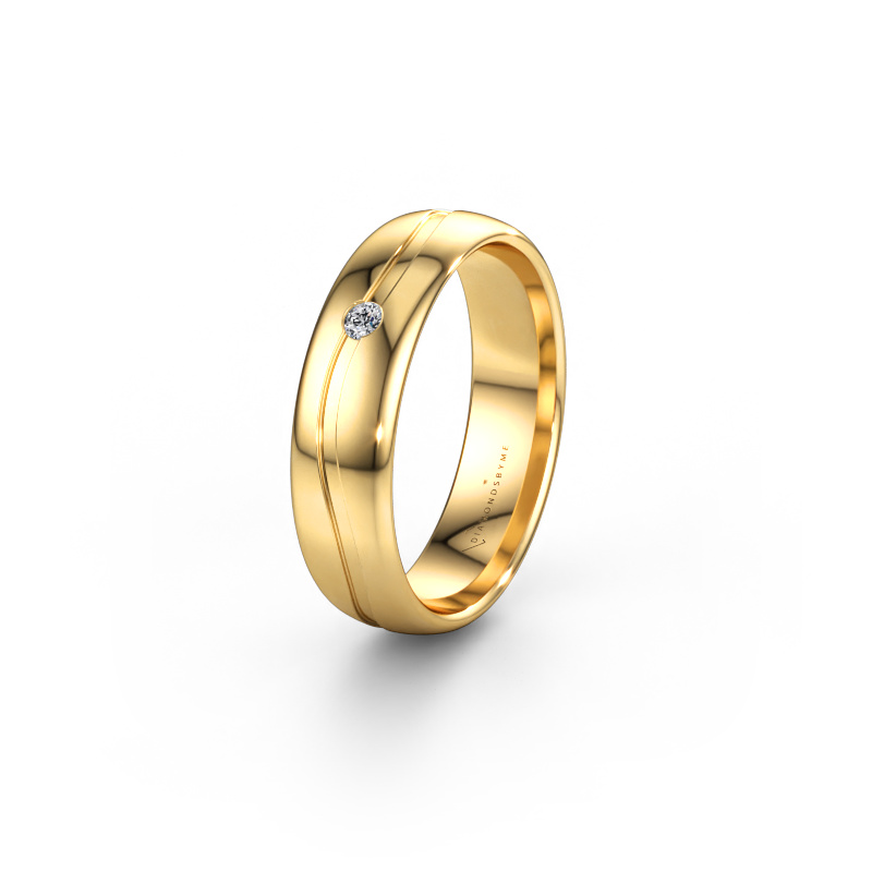Immagine di Fede nuziale WH0905L35X 585 oro ±5 x 1,7 mm Zirconia cubica