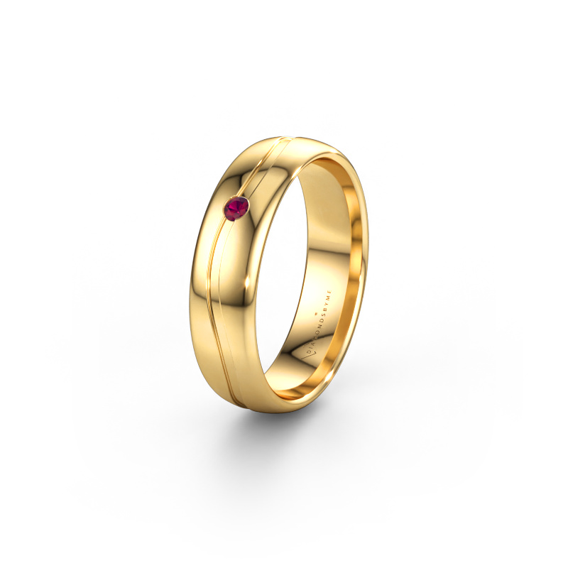 Immagine di Fede nuziale WH0905L35X 585 oro ±5 x 1,7 mm Rodolite