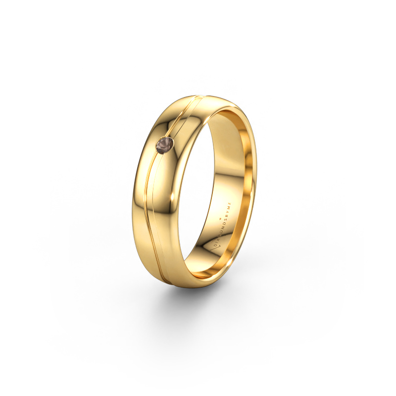 Bild av Vigselring WH0905L35X 585 gult guld ±5 x 1,7 mm Rökkvarts
