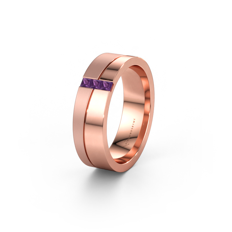 Immagine di Fede nuziale WH0906L16A 585 oro rosa ±6 x 1,7 mm Ametista