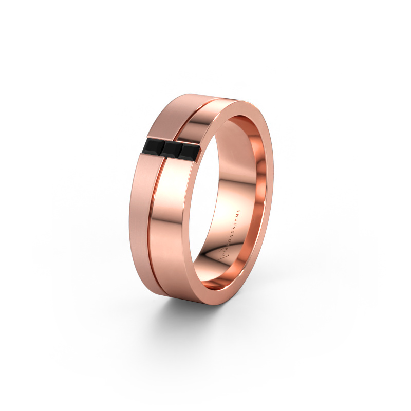 Bild av Vigselring WH0906L16A 585 roséguld ±6 x 1,7 mm Svart diamant