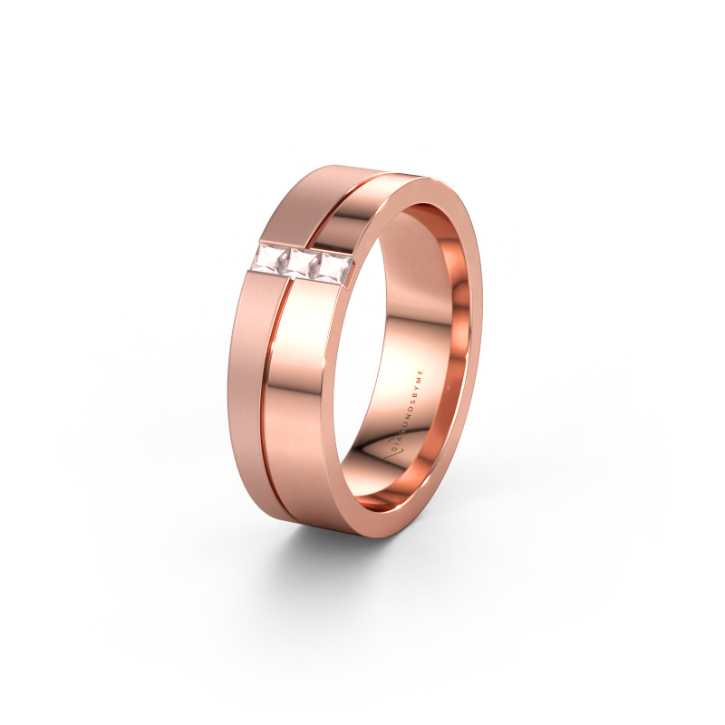 Immagine di Fede nuziale WH0906L16A 585 oro rosa ±6 x 1,7 mm Morganite champagne