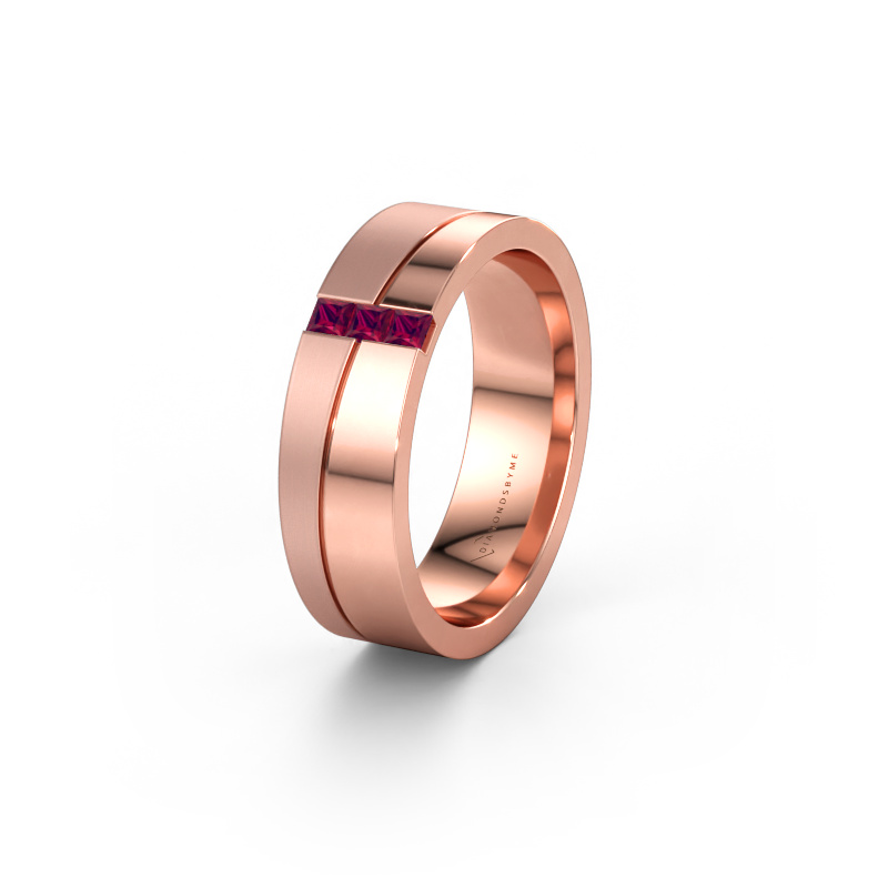 Immagine di Fede nuziale WH0906L16A 585 oro rosa ±6 x 1,7 mm Rodolite