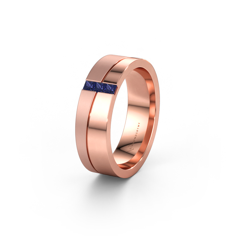 Immagine di Fede nuziale WH0906L16A 585 oro rosa ±6 x 1,7 mm Zaffiro