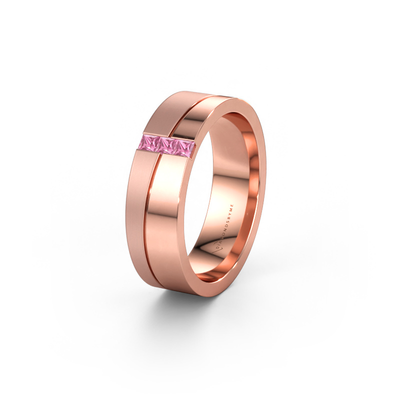 Immagine di Fede nuziale WH0906L16A 585 oro rosa ±6 x 1,7 mm Zaffiro rosa