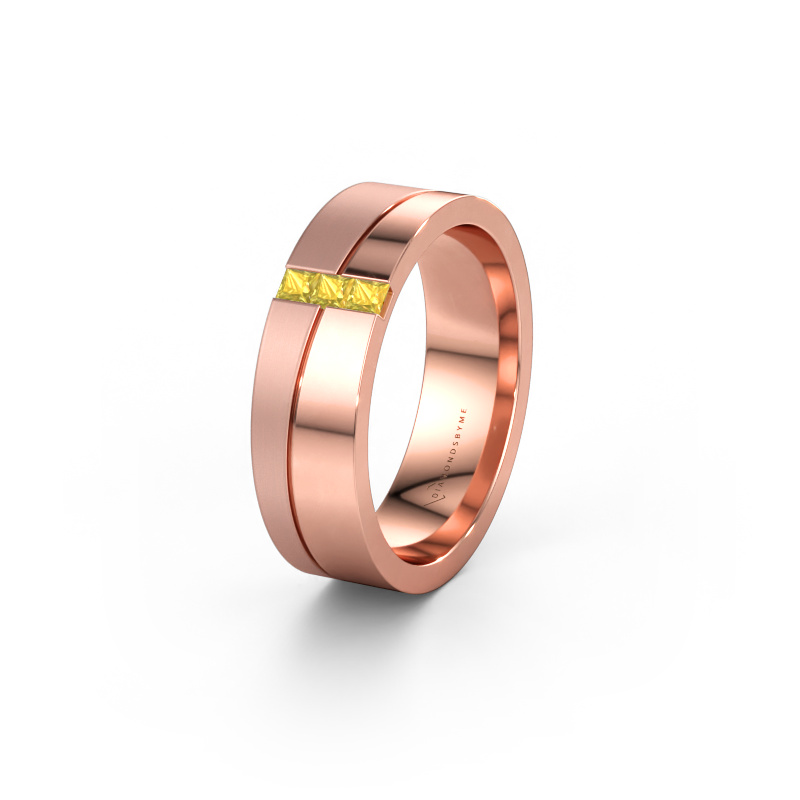 Immagine di Fede nuziale WH0906L16A 585 oro rosa ±6 x 1,7 mm Zaffiro giallo