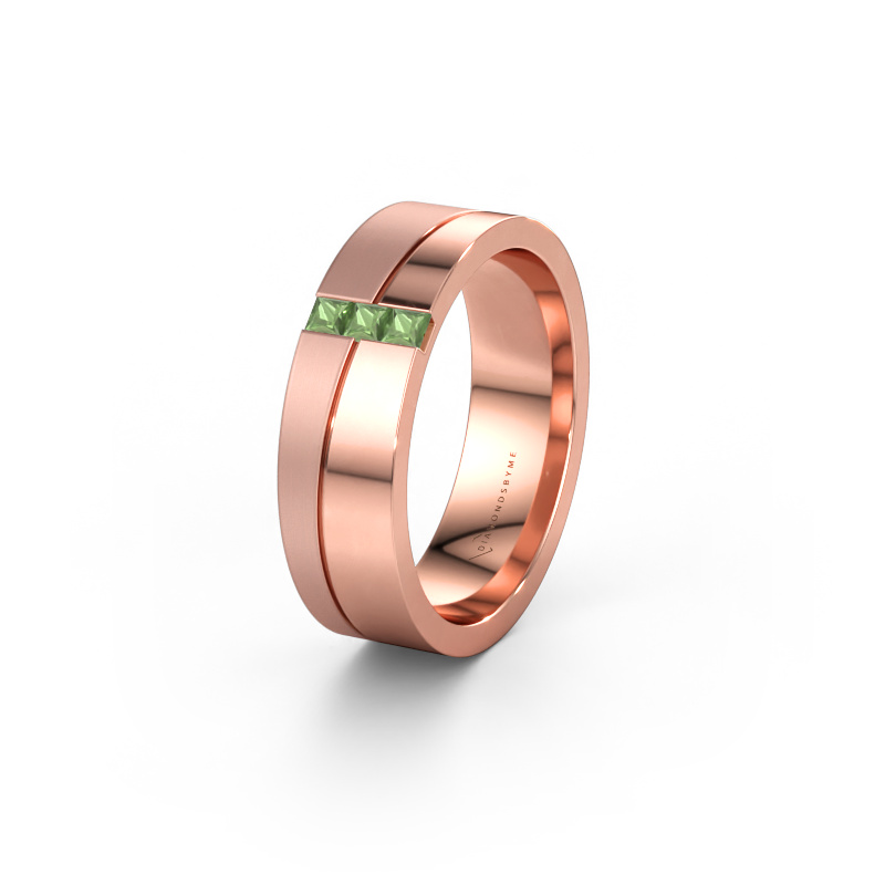 Immagine di Fede nuziale WH0906L16A 585 oro rosa ±6 x 1,7 mm Tormalina verde