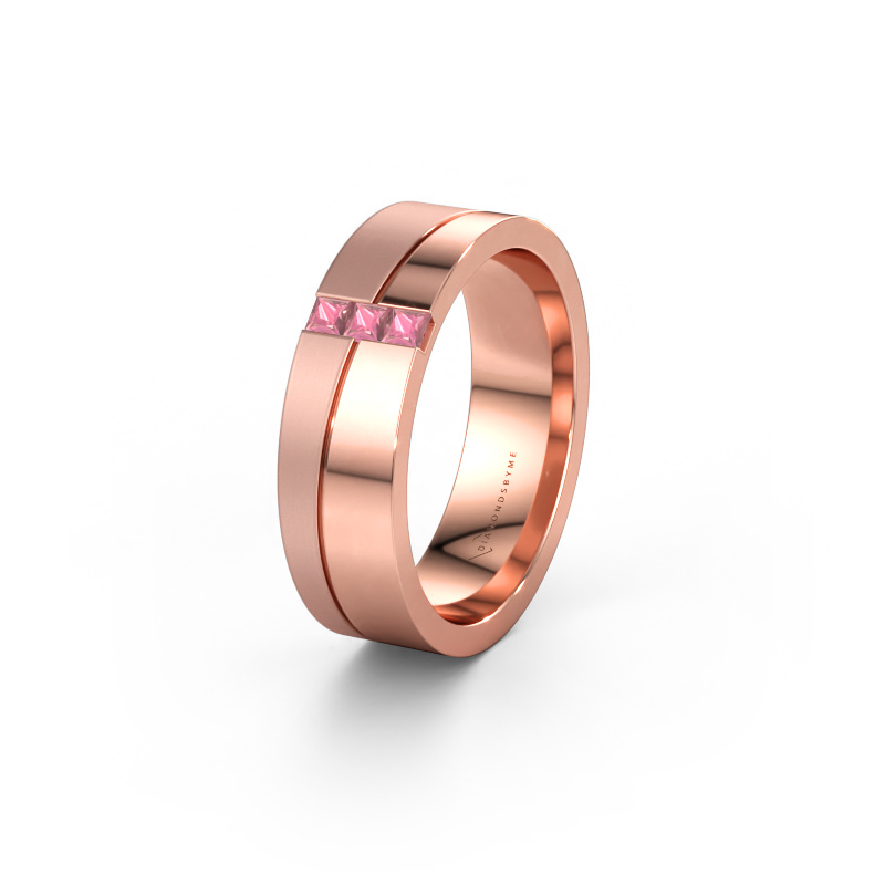 Bild av Vigselring WH0906L16A 585 roséguld ±6 x 1,7 mm Rosa turmalin