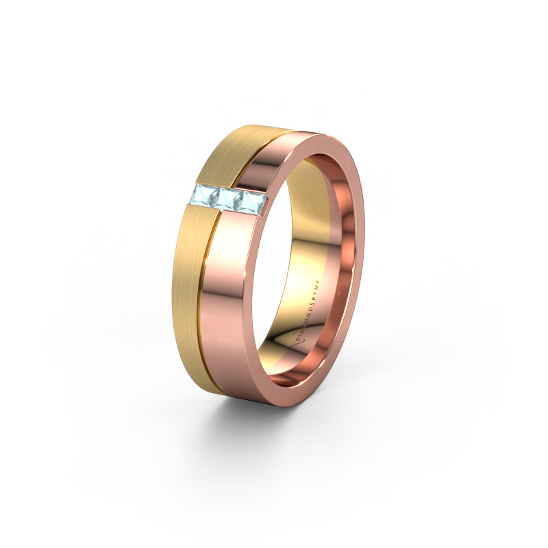 Bild von Trauring WH0906L16A 585 Roségold ±6x1.7 mm Aquamarin