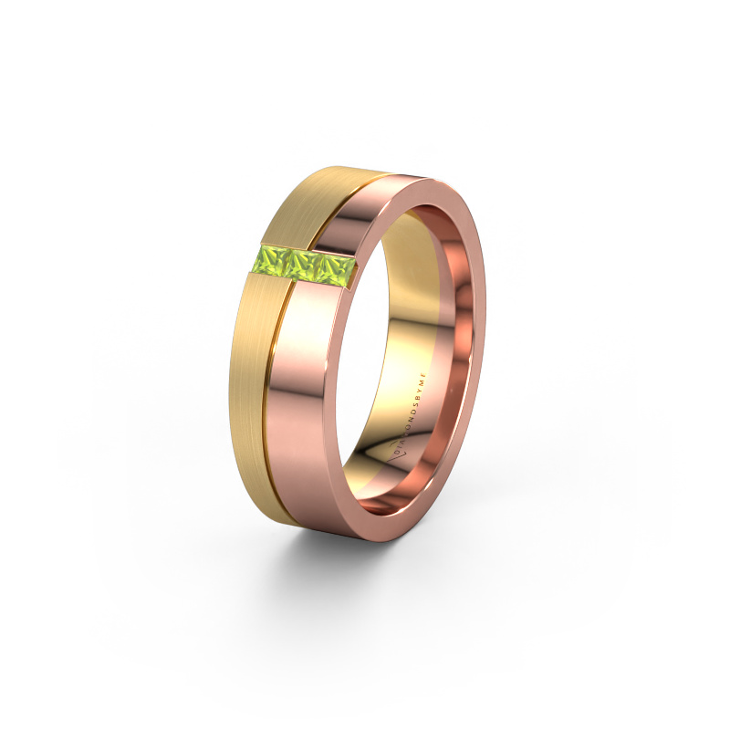 Image of Wedding ring WH0906L16A 585 rose gold ±6x1.7 mm Peridot