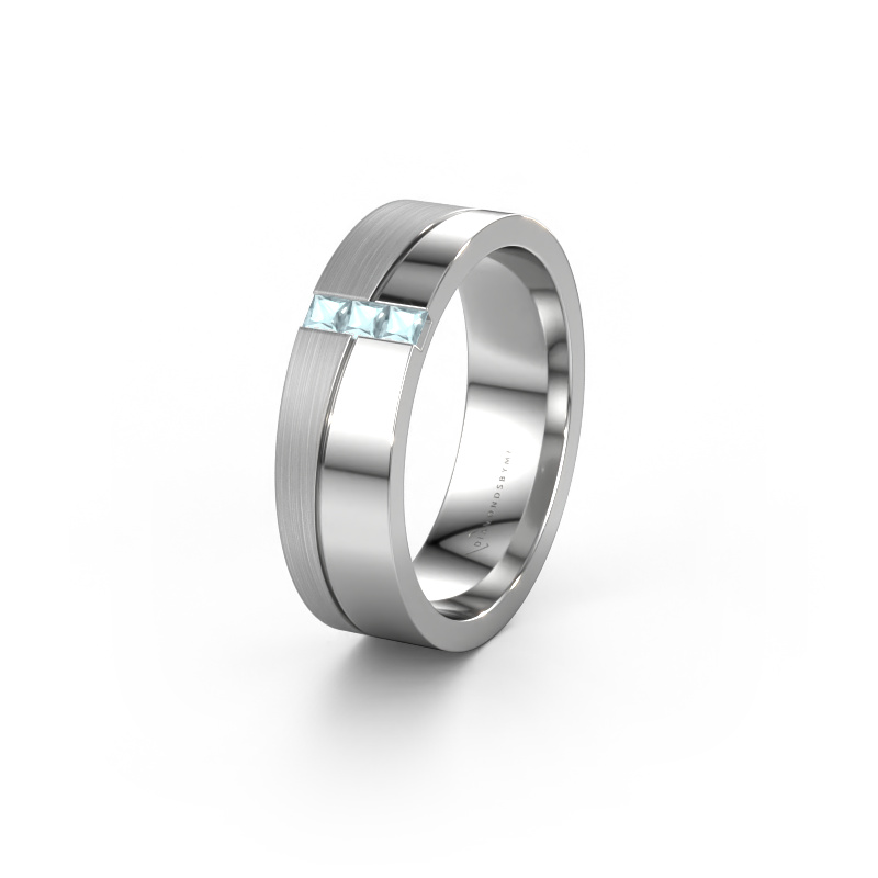 Bild von Trauring WH0906L16A 950 Platin ±6x1.7 mm Aquamarin