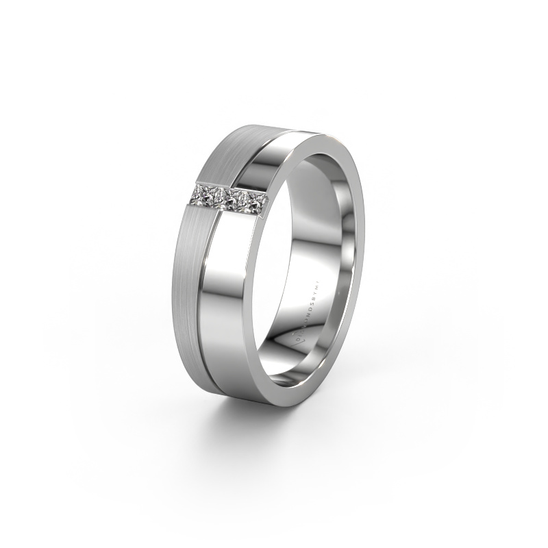 Image of Wedding ring WH0906L16A 950 platinum ±0.24x0.07 in Zirconia