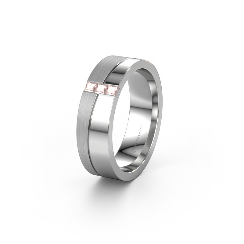 Image of Wedding ring WH0906L16A 950 platinum ±0.24x0.07 in Morganite champagne