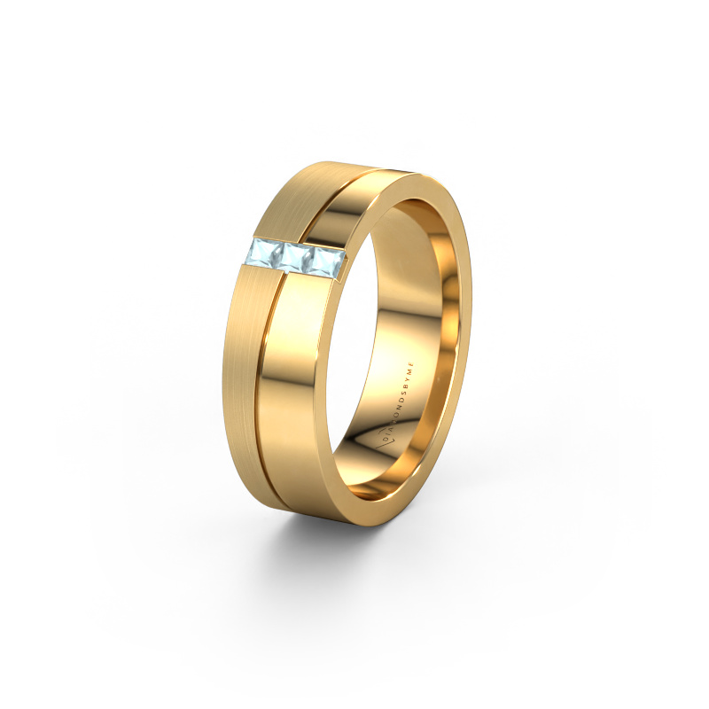 Bild von Trauring WH0906L16A 585 Gold ±6x1.7 mm Aquamarin