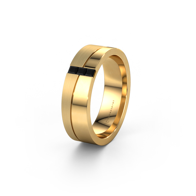 Image of Wedding ring WH0906L16A 585 gold ±0.24x0.07 in Black diamond