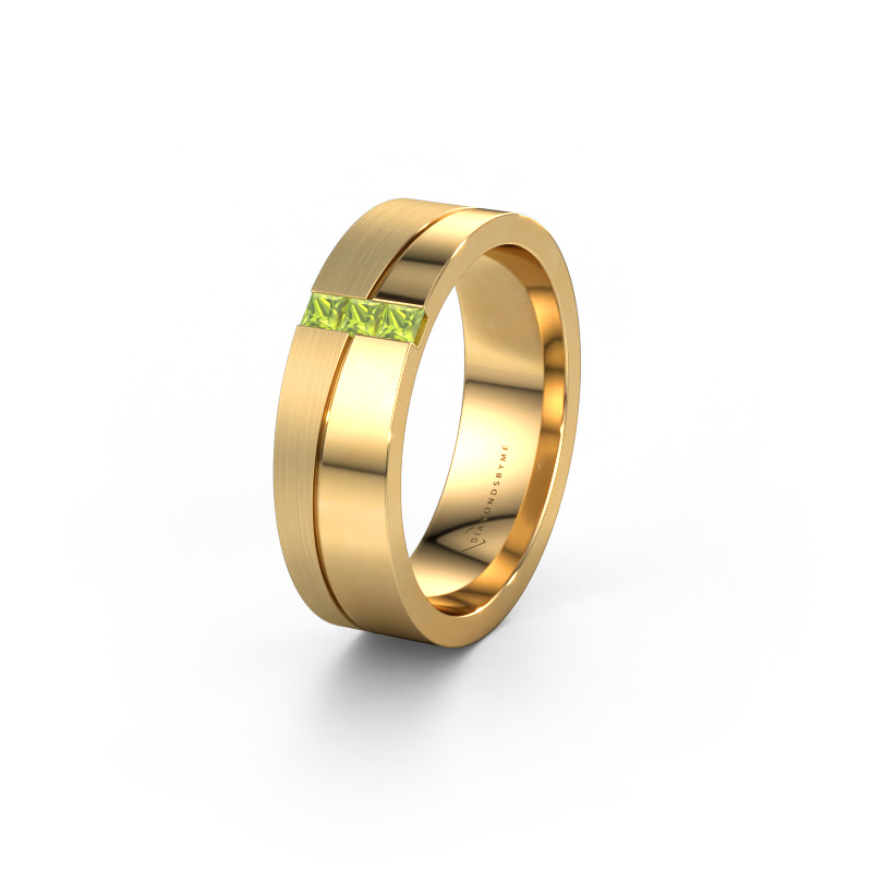 Image of Wedding ring WH0906L16A 585 gold ±0.24x0.07 in Peridot
