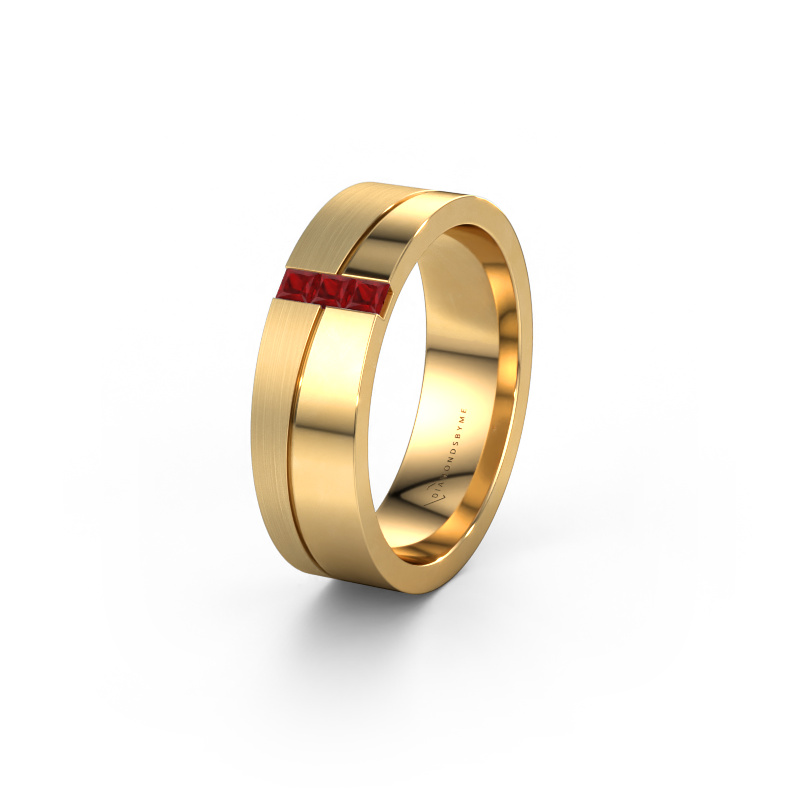 Image of Wedding ring WH0906L16A 585 gold ±0.24x0.07 in Ruby