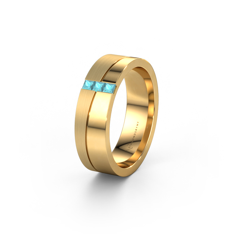 Image of Wedding ring WH0906L16A 585 gold ±0.24x0.07 in Blue topaz