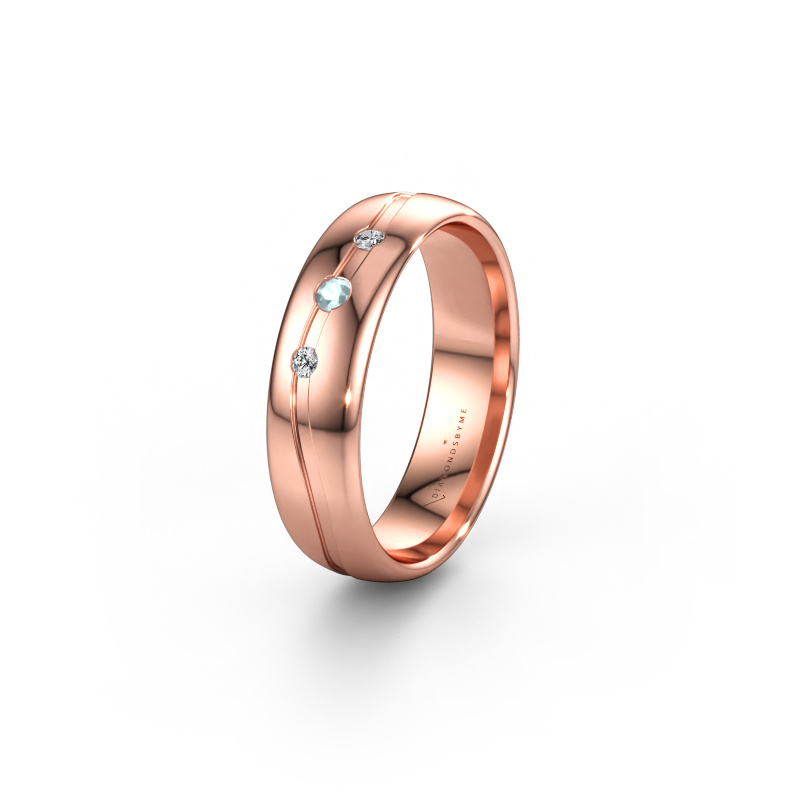 Immagine di Anello dell'amicizia WH0907L35X 585 oro rosa ±5 x 1,4 mm Acquamarina
