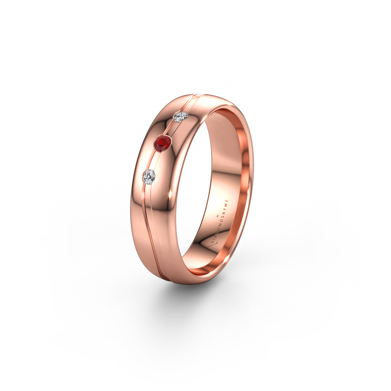 Bild av Vänskapsring WH0907L35X 585 roséguld ±5 x 1,4 mm Rubin