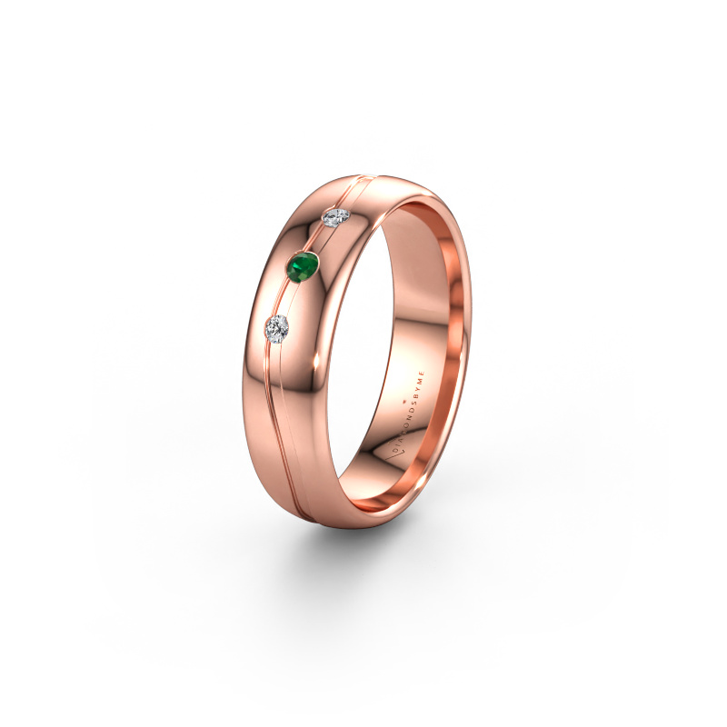 Immagine di Anello dell'amicizia WH0907L35X 585 oro rosa ±5 x 1,4 mm Smeraldo