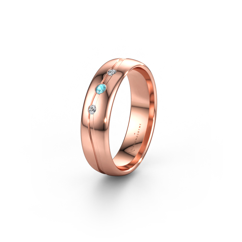 Immagine di Anello dell'amicizia WH0907L35X 585 oro rosa ±5 x 1,4 mm Topazio blu