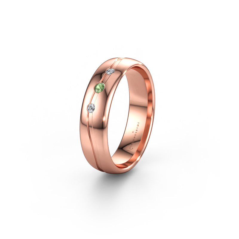 Bild av Vänskapsring WH0907L35X 585 roséguld ±5 x 1,4 mm Grön turmalin