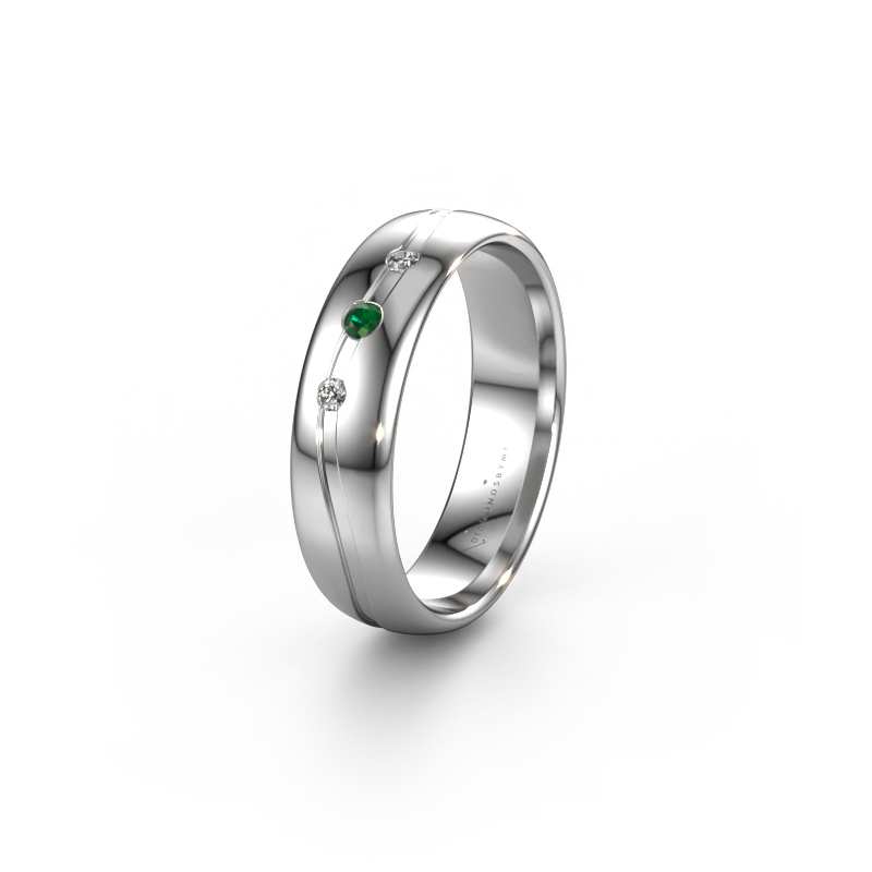 Image of Friendship ring WH0907L35X 950 platinum ±0.20x0.05 in Emerald