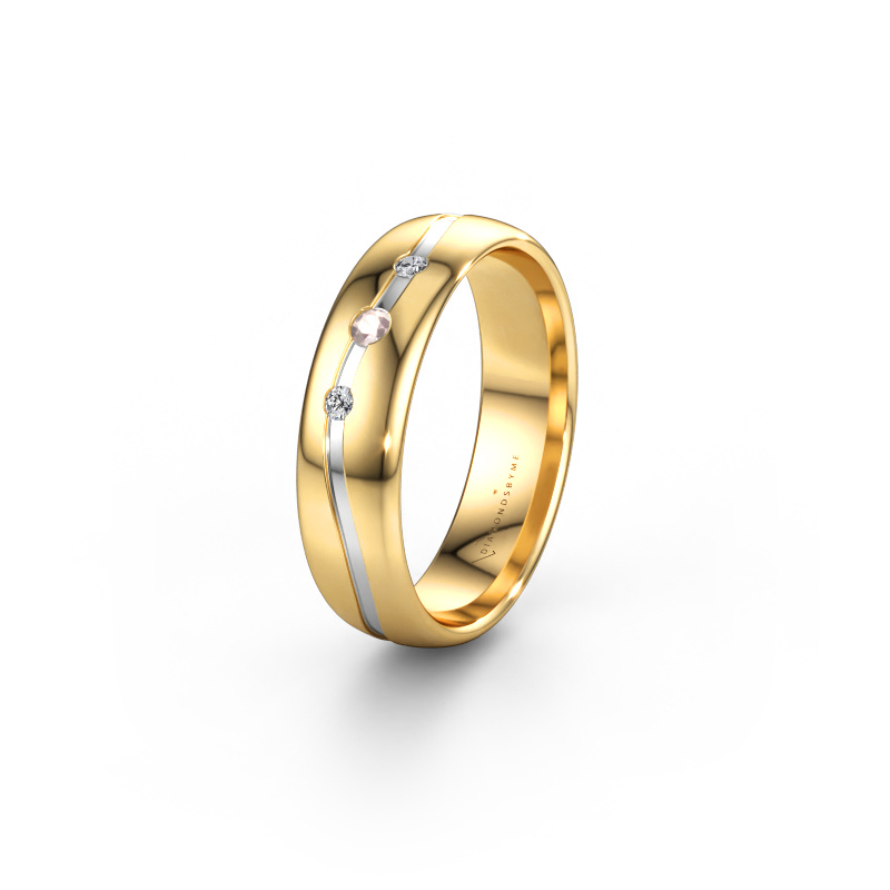 Bild av Vänskapsring WH0907L35X 585 gult guld ±5 x 1,4 mm Champagnefärgad morganit