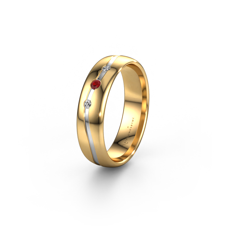 Image of Friendship ring WH0907L35X 585 gold ±5x1.4 mm Ruby
