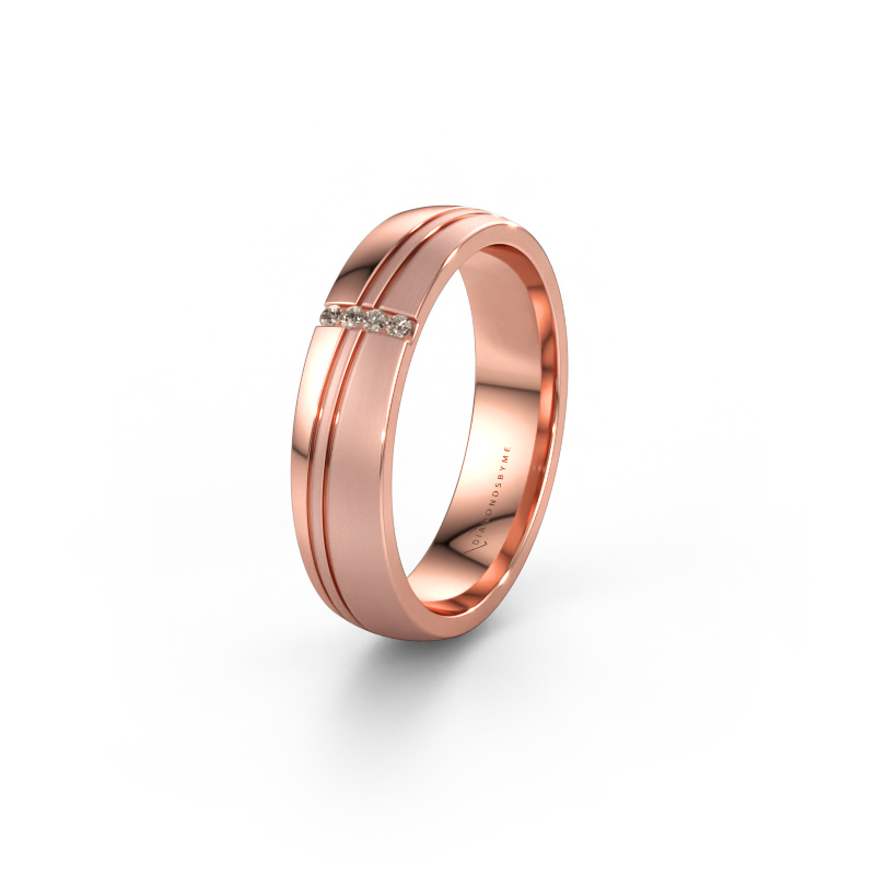 Bild av Vigselring WH0909L25X 585 roséguld ±5 x 1,5 mm Brun diamant