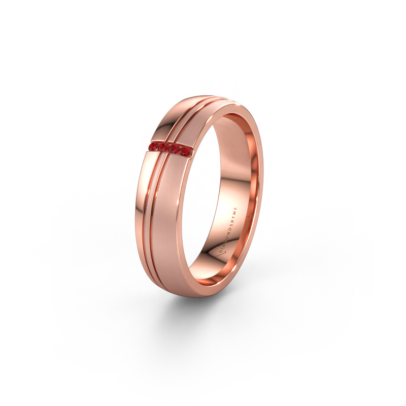 Immagine di Fede nuziale WH0909L25X 585 oro rosa ±5 x 1,5 mm Rubino