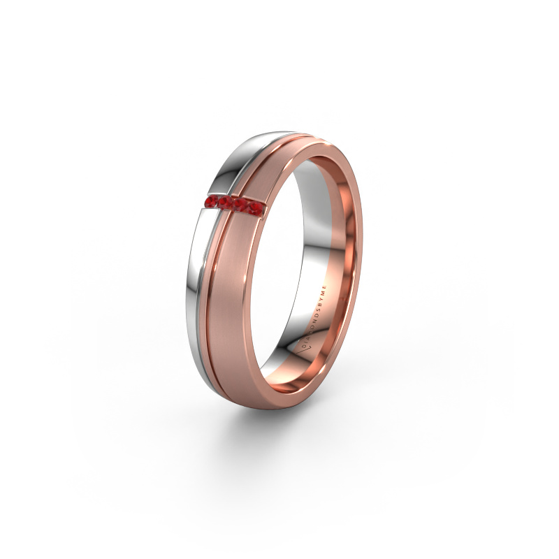 Image of Weddings ring WH0909L25X 585 rose gold ±5x1.5 mm Ruby