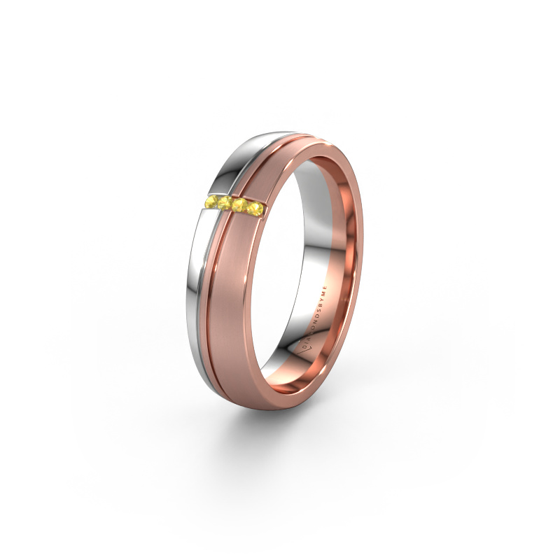 Image of Weddings ring WH0909L25X 585 rose gold ±5x1.5 mm Yellow sapphire