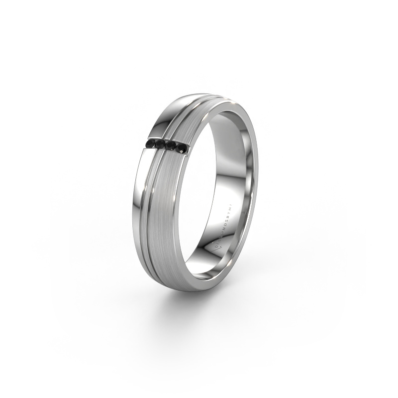 Image de Bague de mariage WH0909L25X 585 or blanc ±5x1.5 mm Diamant noir