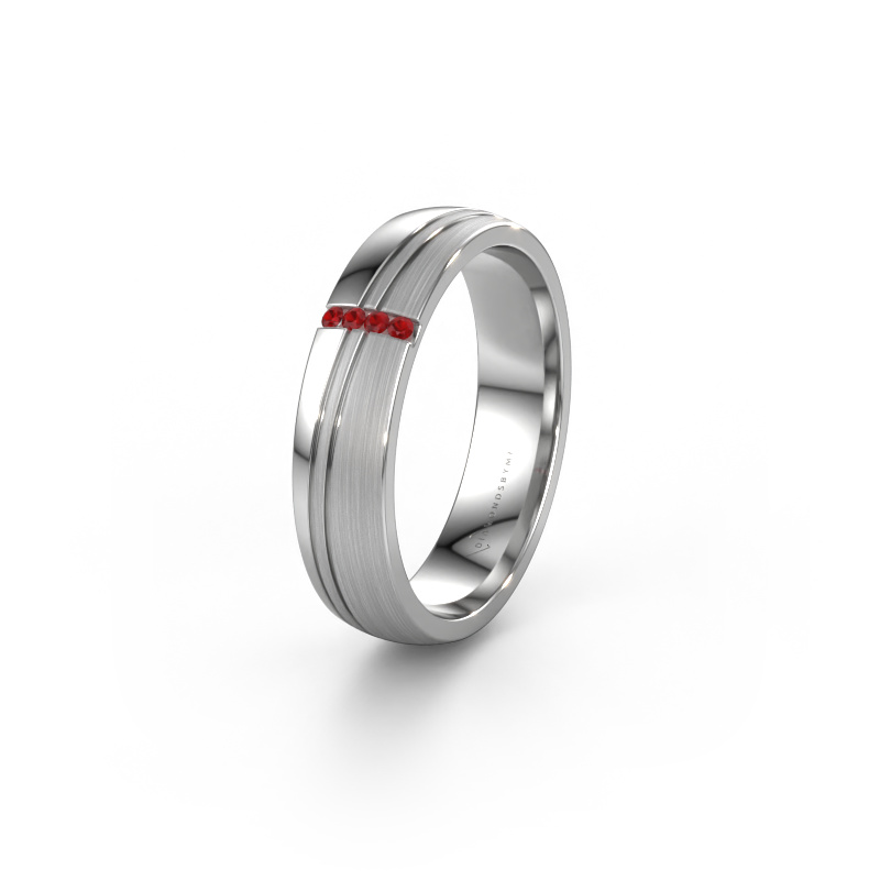 Image de Bague de mariage WH0909L25X 950 platine ±5x1.5 mm Rubis