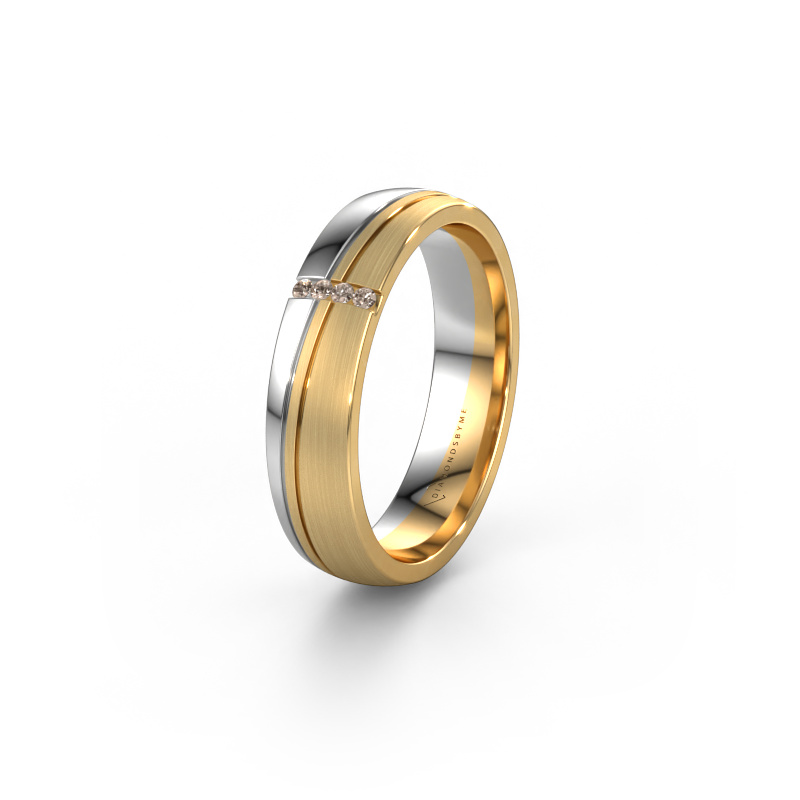 Bild von Ehering WH0909L25X 585 Gold ±5x1.5 mm Braun Diamant