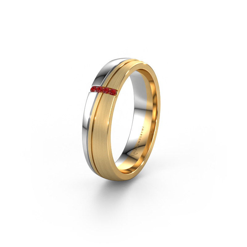 Image of Weddings ring WH0909L25X 585 gold ±0.20x0.06 in Ruby
